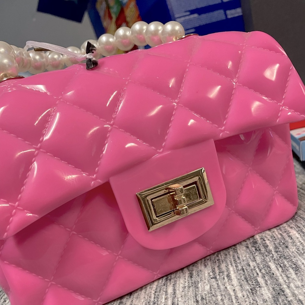 Vintage clutch purses bubbly style pink and black